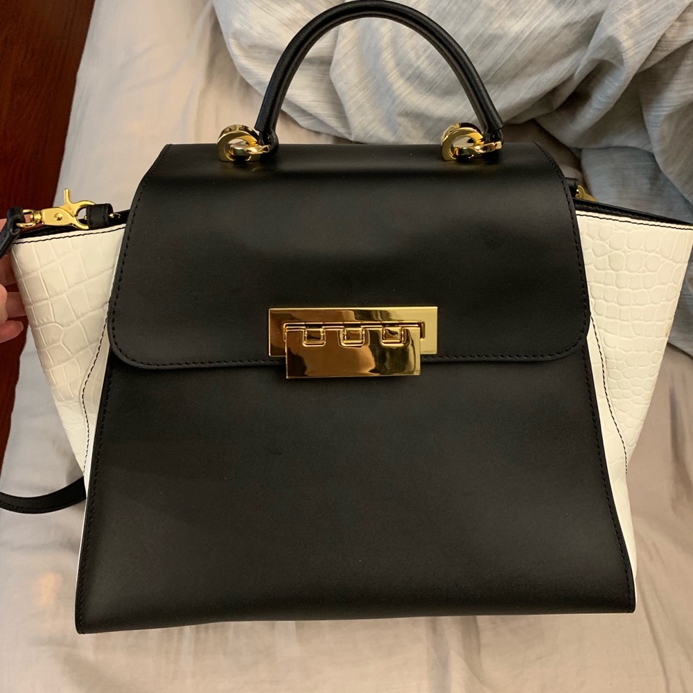 Zac Posen Eartha Iconic Black and White Calfskin